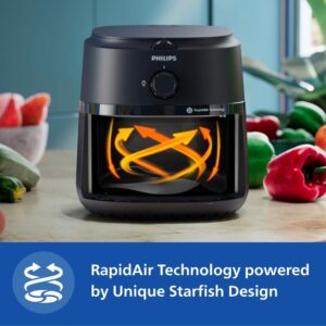 BUY PHILIPS Air Fryer NA120/00, uses up to 90% less fat, 1500W, 4.2 Liter, with Rapid Air Technology (Black), Large